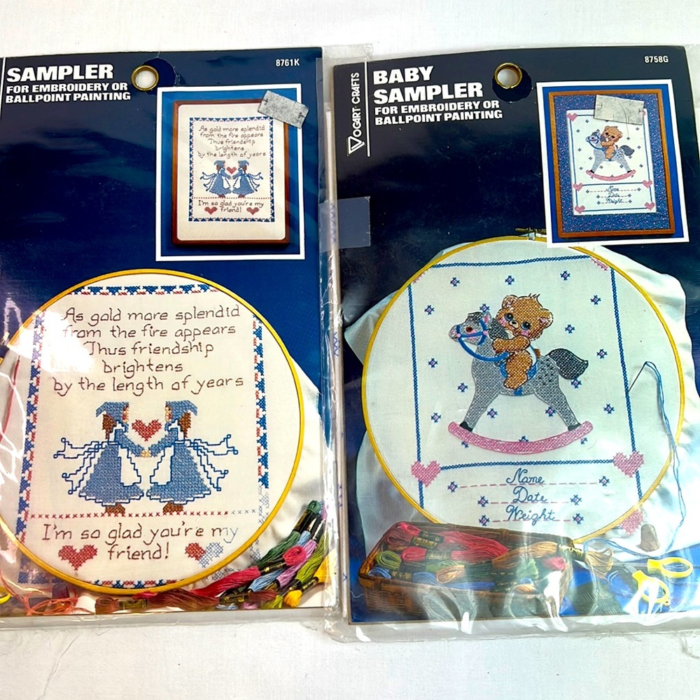 Two sampler kits NWT: Friendship & Bear Birth Announcement